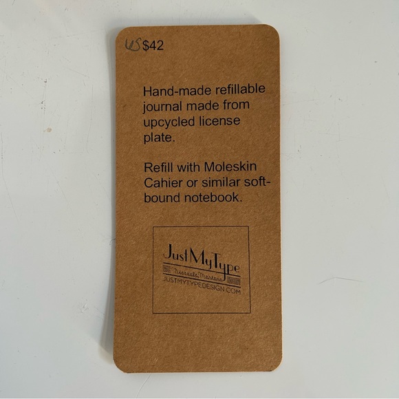 Handmade Journal made from upcycled license plate - Picture 8 of 8